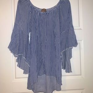 Blue and white stripped shirt